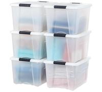 IRIS USA, Inc. Lot de 6 bacs de rangement en plastique, perle, 40 l