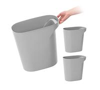 IRIS USA Lot de 3 corbeilles en plastique pour salle de bain, cuisine, chambre à coucher, 19 litres, gris