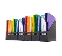 IRIS USA Lot de 6 porte-revues en métal pour dossiers, lettres, documents juridiques, organiseur vertical durable pour documents, cahiers, classeurs, bureau, noir