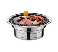Irishom Barbecue Grill Multifonctionnel 13 pouces, Barbecue Charbon de Bois, Coréen Charbon de Bois Barbecue Gril Rond, Barbecue de Table, Grillé Net et Plateau, pour Cour/Pique-nique/plage/Camping