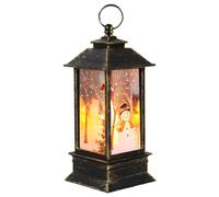 Irishom Lanterne de Noël, Petite Lampe de Bonhomme de Neige, Décorations de Noël, Lanterne Suspendue, Pendentif d'Arbre de Noël, pour Fête/Maison/Porche/Evénements/Bar, Cadeau pour Enfants, Noir