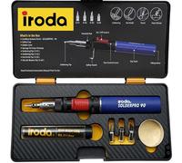 IRODA SOLDERPRO Kit de fer à souder au butane multifonction 3 en 1 25-80 W Pro sans fil - Auto-allumage et flamme réglable, cadeau de bricolage - Taiwan (90 K)