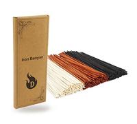 Iron Banyan Bâtonnets Diffuseurs Reed, bâtonnets en bois de rotin naturel 25 cm, 100 pièces, Noir et orange et naturel