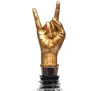 Iron & Glory - Bouchon de bouteille - Rock On - Pour bouteilles de vin - Accessoires de bar en caoutchouc et accessoires de cuisine dorés - Cadeaux