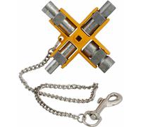 Ironside 117-216 Clé universelle de casier 11 fonctions, argent/jaune