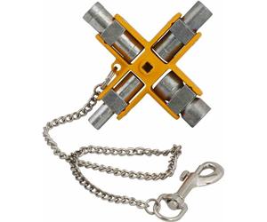 Ironside 117-216 Clé universelle de casier 11 fonctions, argent/jaune