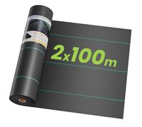 Iropro 200m² de non-tissé anti-mauvaises herbes pour le jardin Film de protection Non-tissé de sol perméable à l'eau 90g/m², 2mx100m