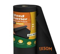 iropro Toile de Paillage 50m X 1 m, 50 m² Geotextile, 100 g/m² Bâche Résistante À La Déchirure Perméable À l'eau, Rouleau de Toile de Paillage, Film Anti Mauvaise Herbe