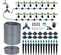 Irrigation goutte à goutte - Kit d'arrosage 30 m - Arrosage automatique - Micro-irrigation goutte à goutte - Goutteurs réglables - Upgrade 2025 - Plastique - Vert