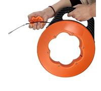 IRSCorp Aiguille Tire Fil 30m Flexible Spiralé Aiguille Tire Fil Avec Coque en Plastic électrique de Outil d'extraction de Câble Amélioré (Coque Orange, 30M PET Fil Noir)