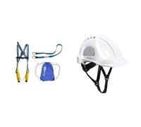 Irudek Himalaya Eco - Système de rétention & Portwest Endurance Visor Helmet, colorWhitetalla 56-63