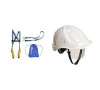 Irudek Himalaya Eco - Système de rétention & Portwest PW54 Casque de Sécurité avec Visière Endurance Plus Blanc