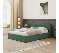 Irvine lit avec coffre de rangement 140x190cm en velours vert