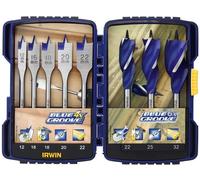 IRWIN® - Jeu d'embouts de tarière et de foret plat à rainure bleue, 8-tlg