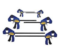 IRWIN Lot de 6 colliers de serrage à poignée rapide, à une main, mini, bleu