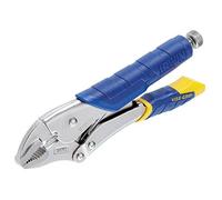 Irwin T05T Vise-Grip Pince-Etau avec Mâchoire Courbe/Coupe-Câble, Argent/Bleu/Jaune, 250 mm