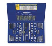 IRWIN Tools Hanson 26377 Jeu de 117 vis mécaniques/taraud métrique et filière hexagonale et forets Argenté/bleu