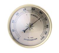 ISAKEN Hygromètre Thermomètre Température Intérieure Capteur D'humidité Moniteur Détecteur Mesures, hygromètre jauge 90mm Rond Or hygromètre mécanique tenture Murale pour intérieur extérieur