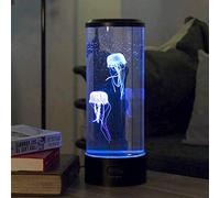 ISAKEN Lampe à lave avec 2 méduses artificielles, LED à changement de couleur, lumière d'ambiance pour enfants, maison, bureau, chambre à coucher