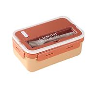 ISAKEN Porte-déjeuner avec 2 compartiments et couverts, 1100 ml, boîte à lunch, sans danger pour micro-ondes et lave-vaisselle, Bento Box hermétique sans BPA pour école, travail, pique-nique
