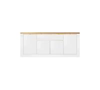 ISALIA - Buffet 4 portes 1 Tiroir blanc et plateau aspect chêne finition Cadiz avec LED - LC_MOBILI