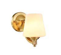 ISCBAFYX Applique américaine Rurale en Verre de cuivre rétro E27 Salon Restaurant étude Bain Couloir Chambre tête Double tête Applique Murale, tête Unique