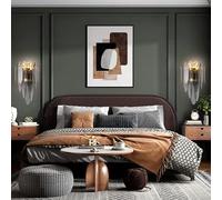 ISCBAFYX Applique, Applique Lumineuse, G9 * 2, Gradation Trois Couleurs, Dressing, Chambre, Couloir De Salon, Terrasse De Villa, Balcon De ./Blanc/LED Trois Couleurs Gradation/Noir/LED Trois C