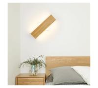 ISCBAFYX Applique Murale, Appliques murales en Bois Massif de Style Japonais, Lampe de Chevet carrée à LED pour Chambre à Coucher, Couloir, Cage d'escalier, Lampes de Lecture rotatives (3