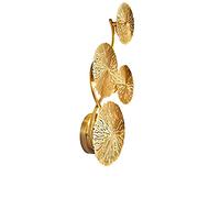 ISCBAFYX Applique Murale, Feuille d'or en cuivre, Applique Murale en V rétro, Chevet, Salon, décoration Artistique, éclairage Domestique, Appliques G4 (4 têtes, lumière Chaude)