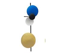 ISCBAFYX Applique Murale LED en Forme de Cercle Rond en métal coloré pour loft, personnalité, Art Planet Scones, éclairage intérieur de Chevet (Bleu, Grande Hauteur 98 cm)