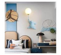 ISCBAFYX Applique Murale LED en Forme d'ours de Dessin animé pour Enfants, Filles, Chambre à Coucher, Lampe de Chevet avec Impression 3D, luminaire décoratif de Lune (Bleu A)