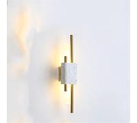 ISCBAFYX Applique Murale LED en marbre pour Salon, canapé, Fond, Chambre à Coucher, Chevet, Lampe Murale de Luxe (Gris Blanc-S, Blanc)