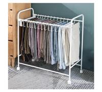 ISCBAFYX Chariot à Pantalons de Sol, Organisateur de Placard, Pliable, 4 Roues, 30 x 14 x 31 Pouces, Blanc avec Roues cintres, pour Placard/Armoire/buanderie