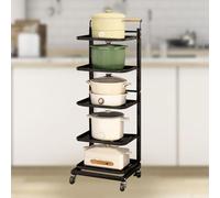 ISCBAFYX Couvercle Vertical pour casseroles plaques de Cuisson - Tiroir de Rangement avec couvercles, Placard, Noir, 5 x 5 Planches, Cuisine Efficace