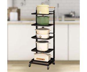 ISCBAFYX Couvercle Vertical pour casseroles plaques de Cuisson - Tiroir de Rangement avec couvercles, Placard, Noir, 5 x 5 Planches, Cuisine Efficace