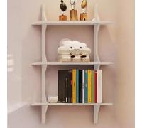 ISCBAFYX Éère Murale Ouverte à 3 Couches, Support Décoratif De Rangement Multi-unités pour Chevet, Salon, Bureau, Hall D'entrée, Étude, Canapé, Fond, Bibliothèque Murale Multifonctionnelle (Blanc,