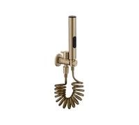 ISCBAFYX Ensemble de pulvérisateur de Bidet à Main 3 Fonctions, Robinet de Toilette, Salle de Bains, Balcon, buse de Douche, autonettoyant (Or brossé Type B)