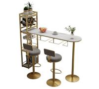 ISCBAFYX Gold-B - Table Haute avec éères de Rangement, Armoire de séparation de Cuisine, Salle à Manger, 130 x 45 x 150 cm, idéale pour Le Petit-déjeuner au Restaurant la taverne
