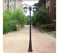 ISCBAFYX Lampadaire extérieur étanche Ip44 carré en aluminium moulé sous pression, pilier de Patio extérieur, lanterne Victoria antirouille, couverture de pluie, abat-jour en verre, prise E27, lumière