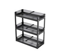 ISCBAFYX Organiseur de Rangement Coulissant pour armoires de Cuisine de Base, éères de Garde-Manger avec glissières à Fermeture Douce, Facile à Installer (Triple Couche, 250 mm)