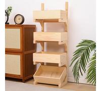 ISCBAFYX Panier de Fruits légumes en Bois à 3 niveauxSupport de cuisineSupport de Rangement Respirant pour Cuisine Salle de Bain salonSolution Utilitaire multifonctionnelle