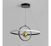 ISCBAFYX Plafonnier à Anneau de Support | Éclairage Suspendu Rond lustres de Plafond plafonnier LED plafonniers pour Cuisine Salon Chambre Salon Couloir Support en Acier Inoxydable lumière, Noir