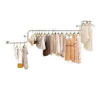 ISCBAFYX Portant à vêtements Suspendu Mural, Porte-vêtements Robuste en Acier Inoxydable pour Affichage de Magasin, Rangement de vestiaire à Domicile, Cintre de Vente au détail Commercial
