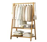 ISCBAFYX Porte-Chaussures Porte-Manteaux en Bambou - Cintre à vêtements sur Pied à 2 Niveaux - Rangement Portable Multifonctionnel pour vêtements pour la Maison la Garde-Robe