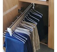 ISCBAFYX Porte-Cintre Extensible Extensible - Tige de Placard coulissante réglable avec 2 Rails pour Une Organisation Efficace du Placard, Acier