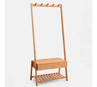 ISCBAFYX Porte-Manteau Plancher Coin Cintre Chambre Salon Robe Chapeau Support De Rangement Chaussures Tissu Support De Rangement/Naturel/64 * 39 * 149Cm