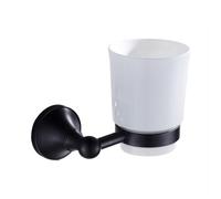ISCBAFYX Porte-Serviettes Matériel de Salle de Bain Noir brossé, Porte-gobelet à Savon en Laiton céramique, Porte-Brosse de Toilette, Porte-Papier, Porte-Serviettes, éère Suspendue, Ensemble