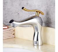 ISCBAFYX Robinet de lavabo avec contrôle de l'eau Chaude Froide, Construction entièrement en cuivre pour Plus de durabilité, idéal pour Les éviers de Salle de Bain