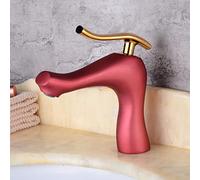 ISCBAFYX Robinet de lavabo avec contrôle de l'eau Chaude Froide, Construction entièrement en cuivre pour Plus de durabilité, idéal pour Les éviers de Salle de Bain
