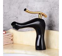 ISCBAFYX Robinet de lavabo avec contrôle de l'eau Chaude Froide, Construction entièrement en cuivre pour Plus de durabilité, idéal pour Les éviers de Salle de Bain